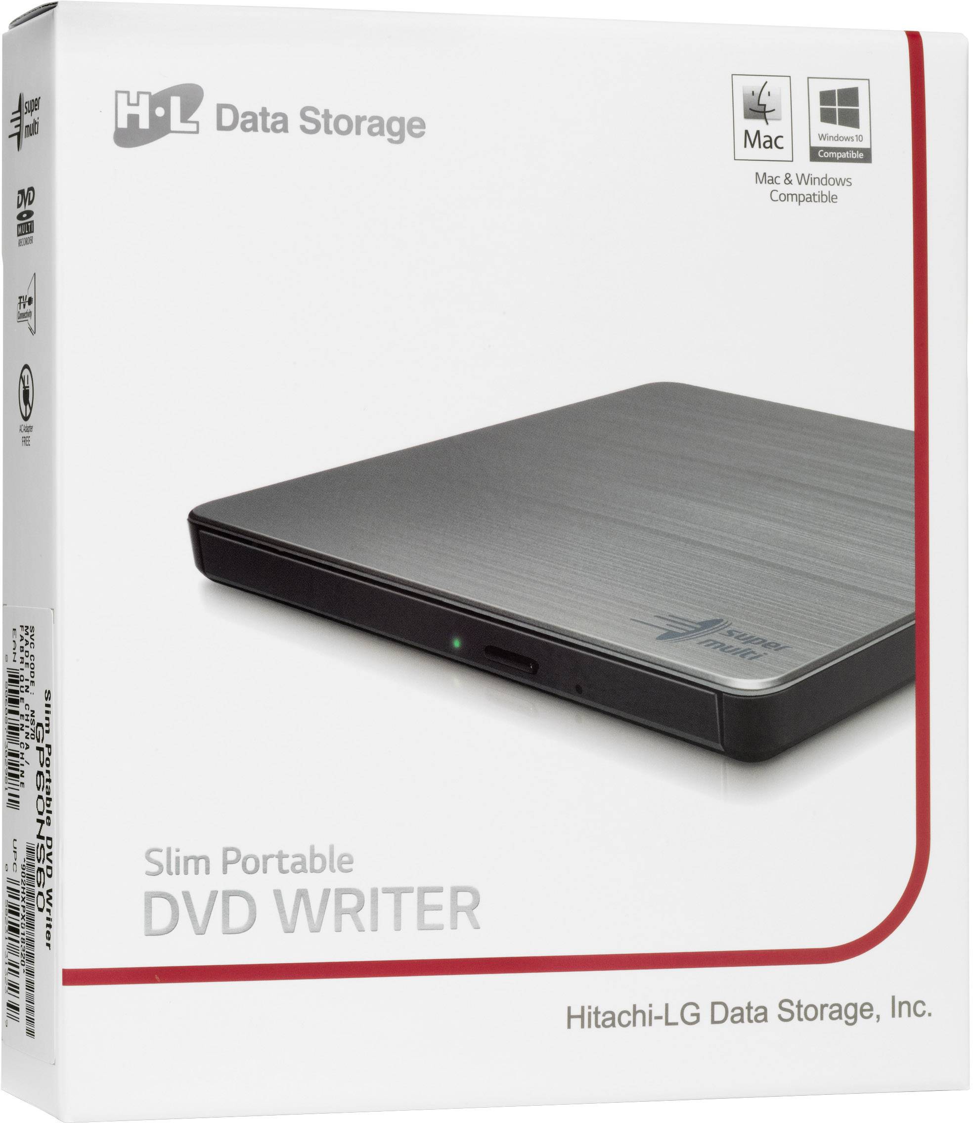 HL Data Storage GP60 DVD-Brenner Extern Retail USB-A (USB 2.0) Silber