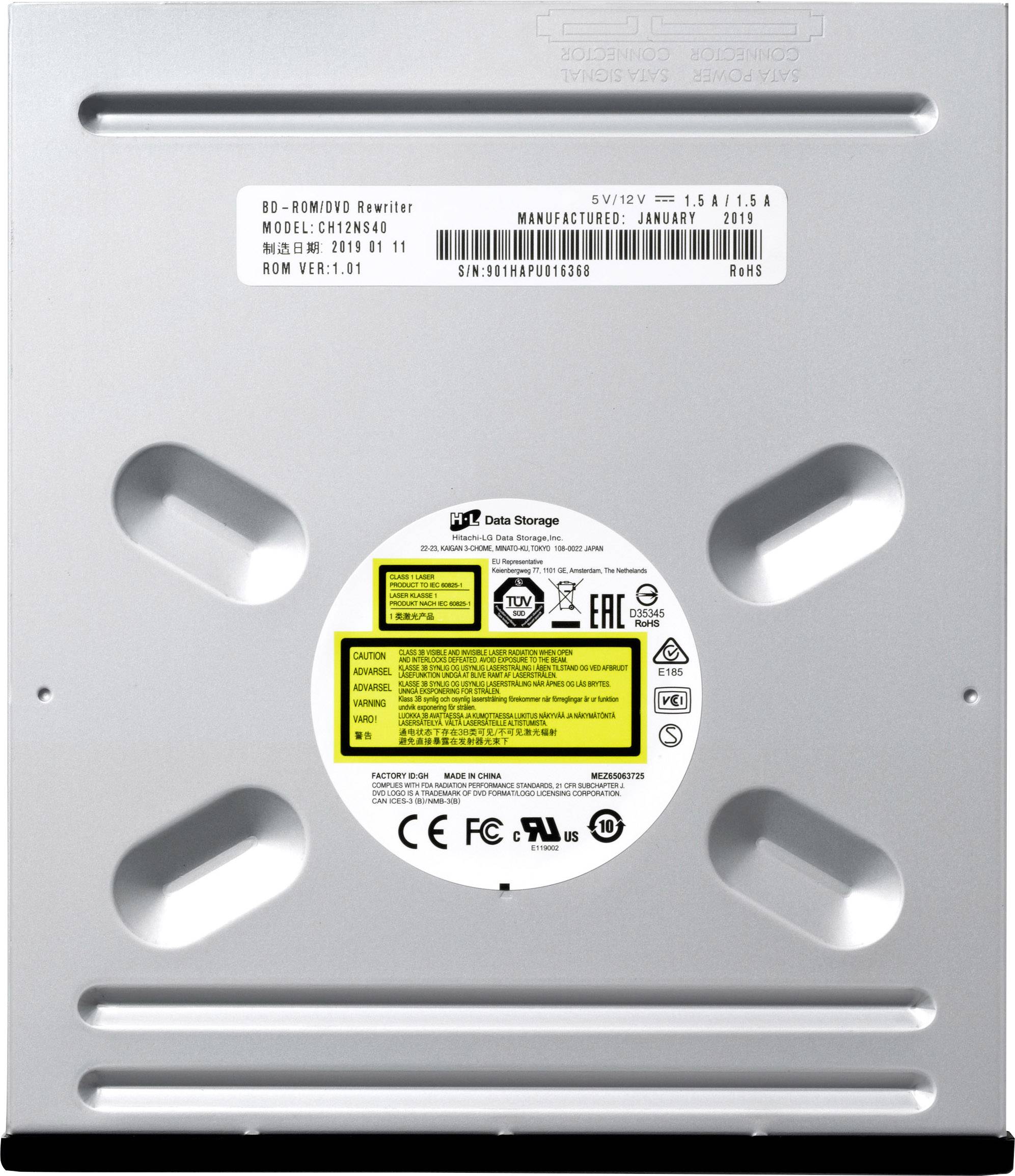 HL Data Storage CH12 Blu-ray Laufwerk Intern Retail SATA Schwarz