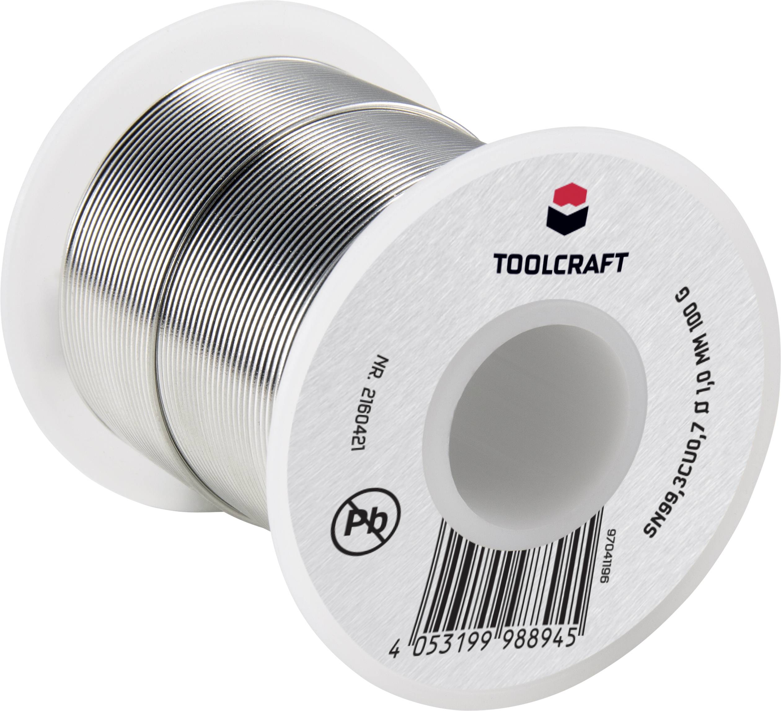 TOOLCRAFT Lötzinn, bleifrei Spule Sn99,3Cu0,7 ROL1 100g 1mm