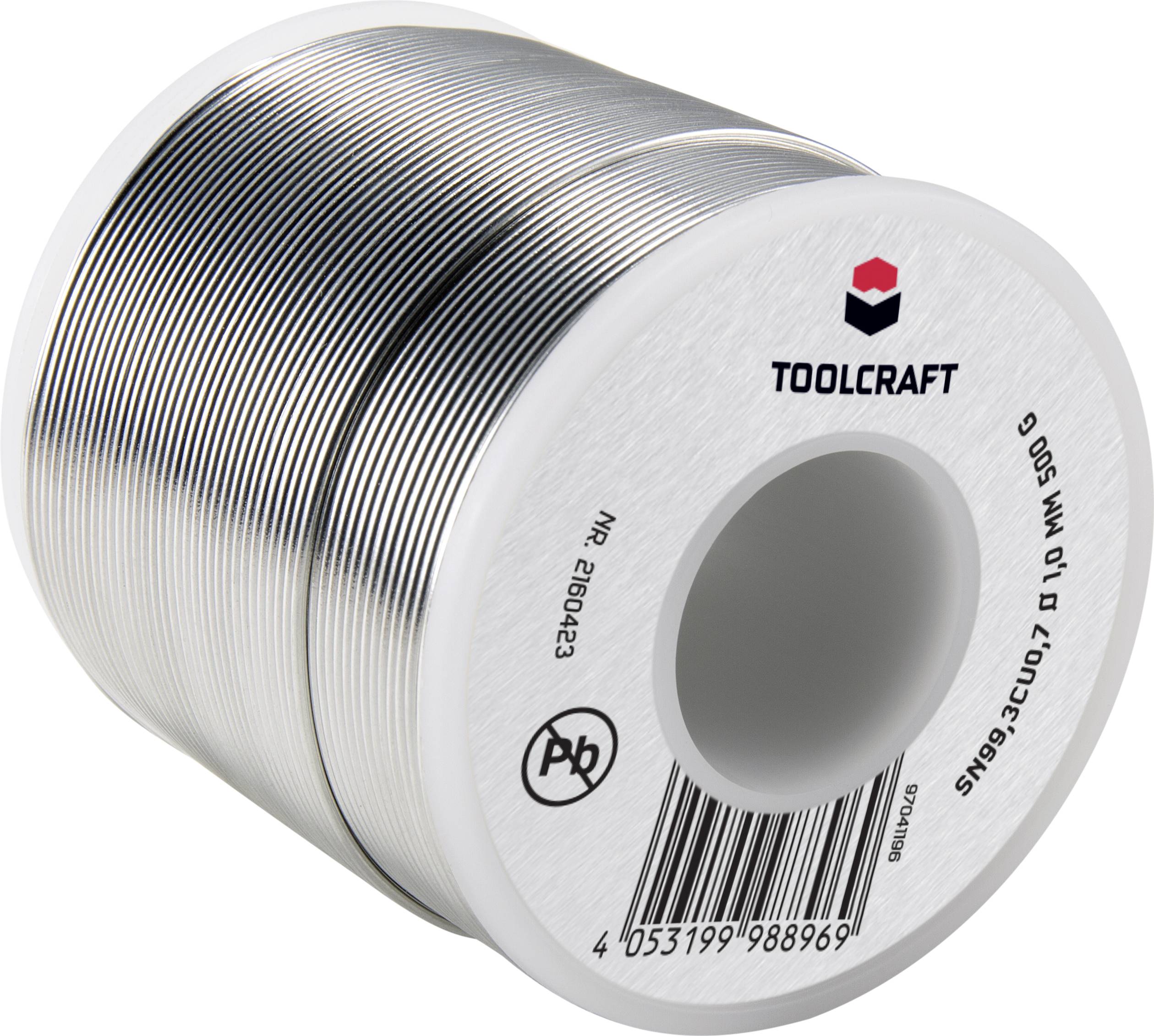TOOLCRAFT Lötzinn, bleifrei Spule Sn99,3Cu0,7 ROL1 500g 1mm