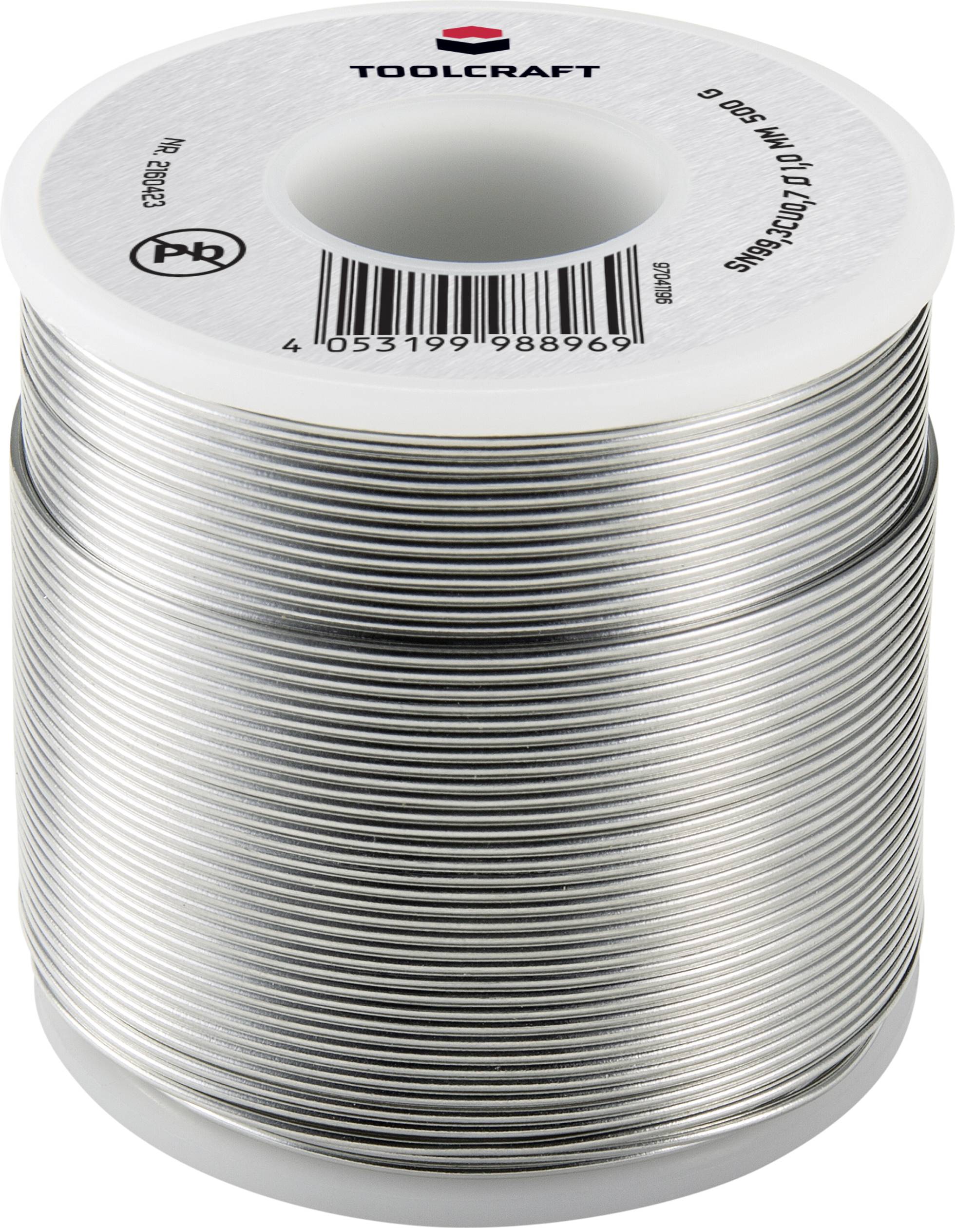 TOOLCRAFT Lötzinn, bleifrei Spule Sn99,3Cu0,7 ROL1 500g 1mm