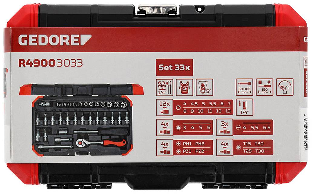 Gedore RED R49003033 Steckschlüsselsatz 33teilig 3300051