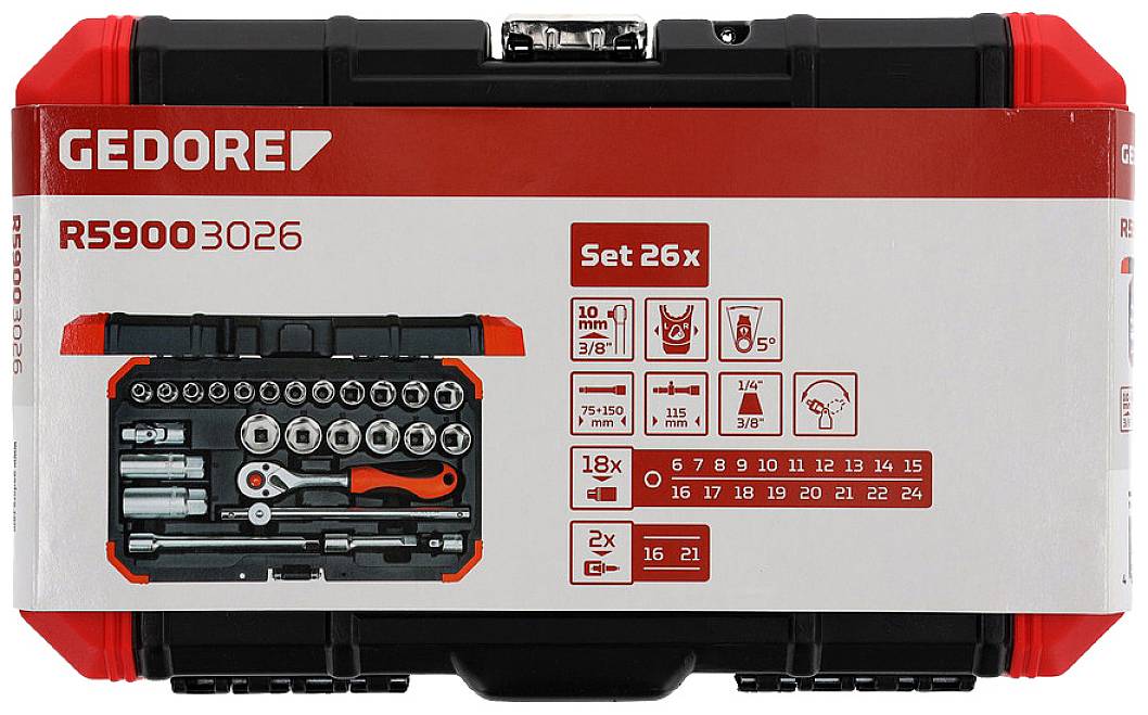 Gedore RED R59003026 Steckschlüsselsatz 26teilig 3300053