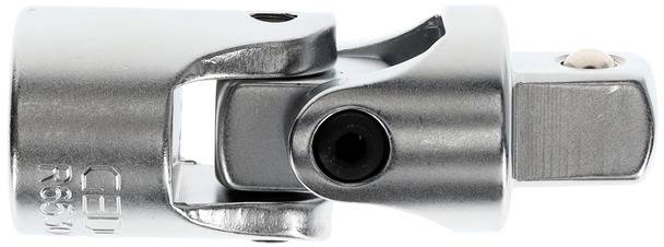 Metalladapter mit beweglichem Gelenk, oft in Handwerkzeugen verwendet; ermöglicht flexible Verbindungen und Drehbewegungen.