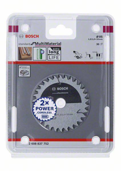 Bosch Accessories 2608837752 Kreissägeblatt 85 x 15mm Zähneanzahl: 30 1St.