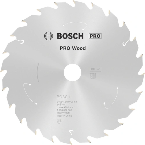 Bosch Accessories 2608837685 Kreissägeblatt 165 x 20mm Zähneanzahl: 24 1St. Bosch Accessories 2608837685 Kreissägeblatt 165 x 20mm Zähneanzahl: 24 1St.