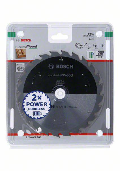 Bosch Accessories 2608837685 Kreissägeblatt 165 x 20 mm Zähneanzahl: 24 1 St.