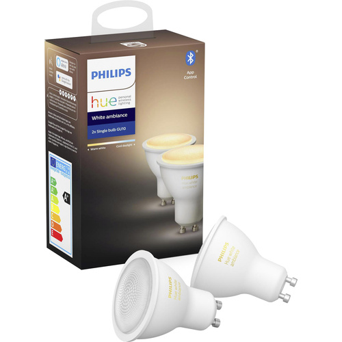 Philips Lighting Hue LED-Leuchtmittel (2er-Set) 929001953303 EEK: G (A - G) White Ambiance GU10 Wei