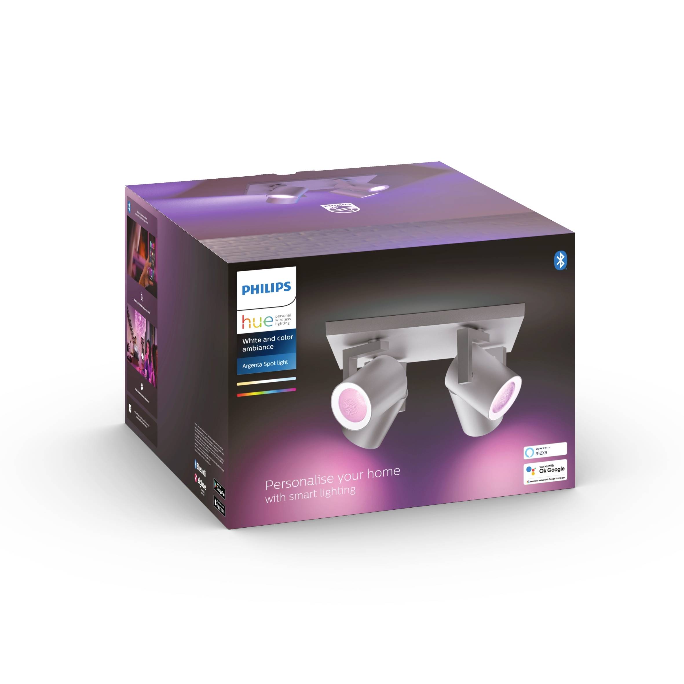 Philips Hue Deckenstrahler 50624/48/P7 Argenta GU10 28 W RGBW