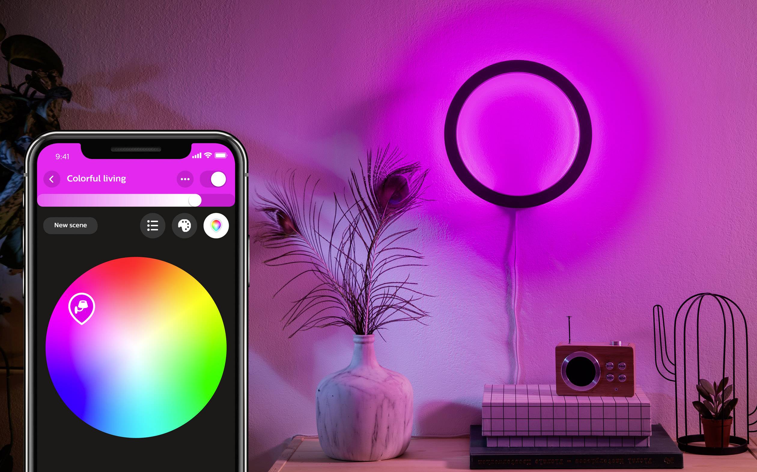 Philips Lighting Hue LED Decken- und Wandleuchte 40901/30/P9 Sana LED fest eingebaut 20W RGBW