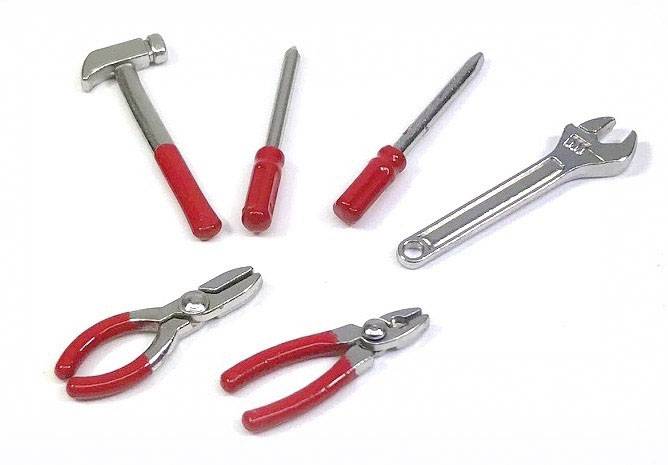 Absima 1:10 Werkzeug Set Rot, Silber