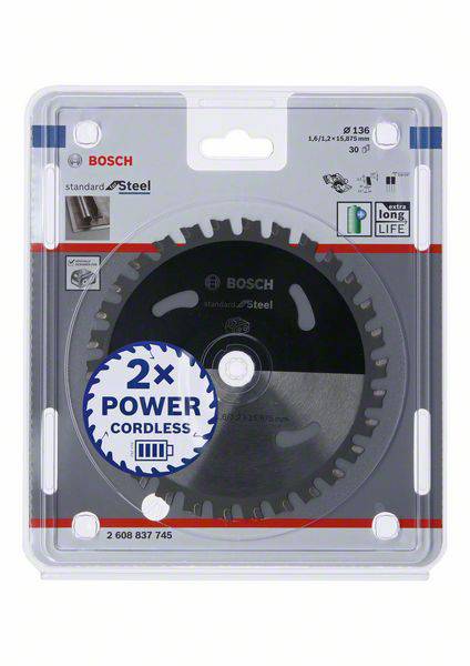Bosch Accessories 2608837745 Kreissägeblatt 136 x 15mm Zähneanzahl: 30 1St.