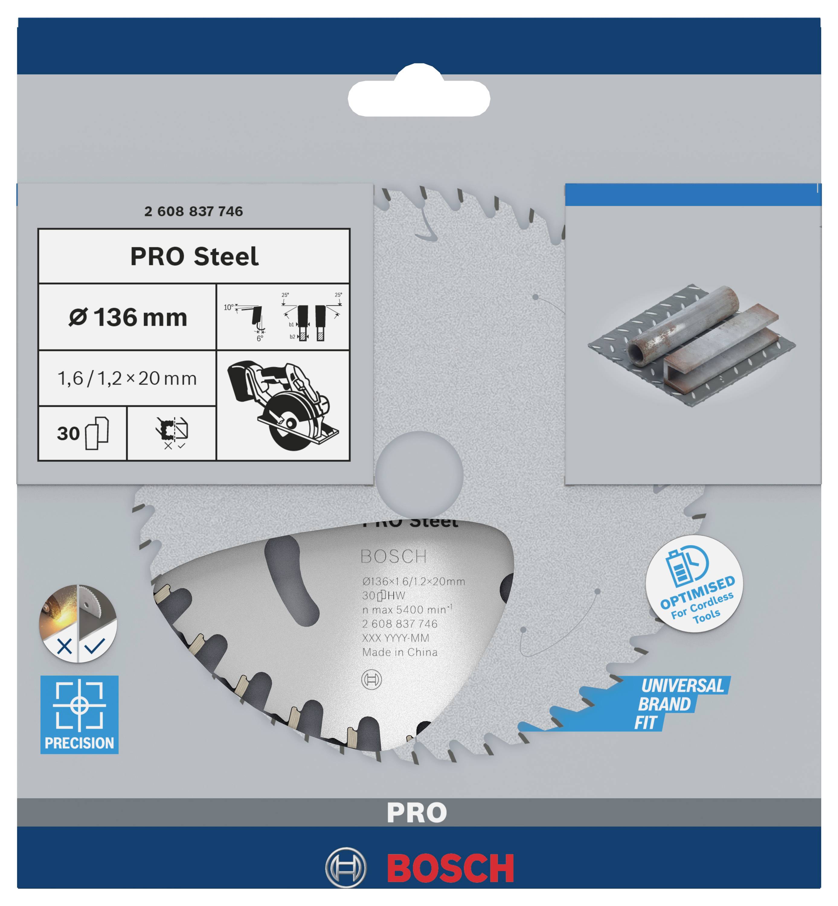 Bosch Accessories 2608837746 Kreissägeblatt 136 x 20 mm Zähneanzahl: 30 1 St.
