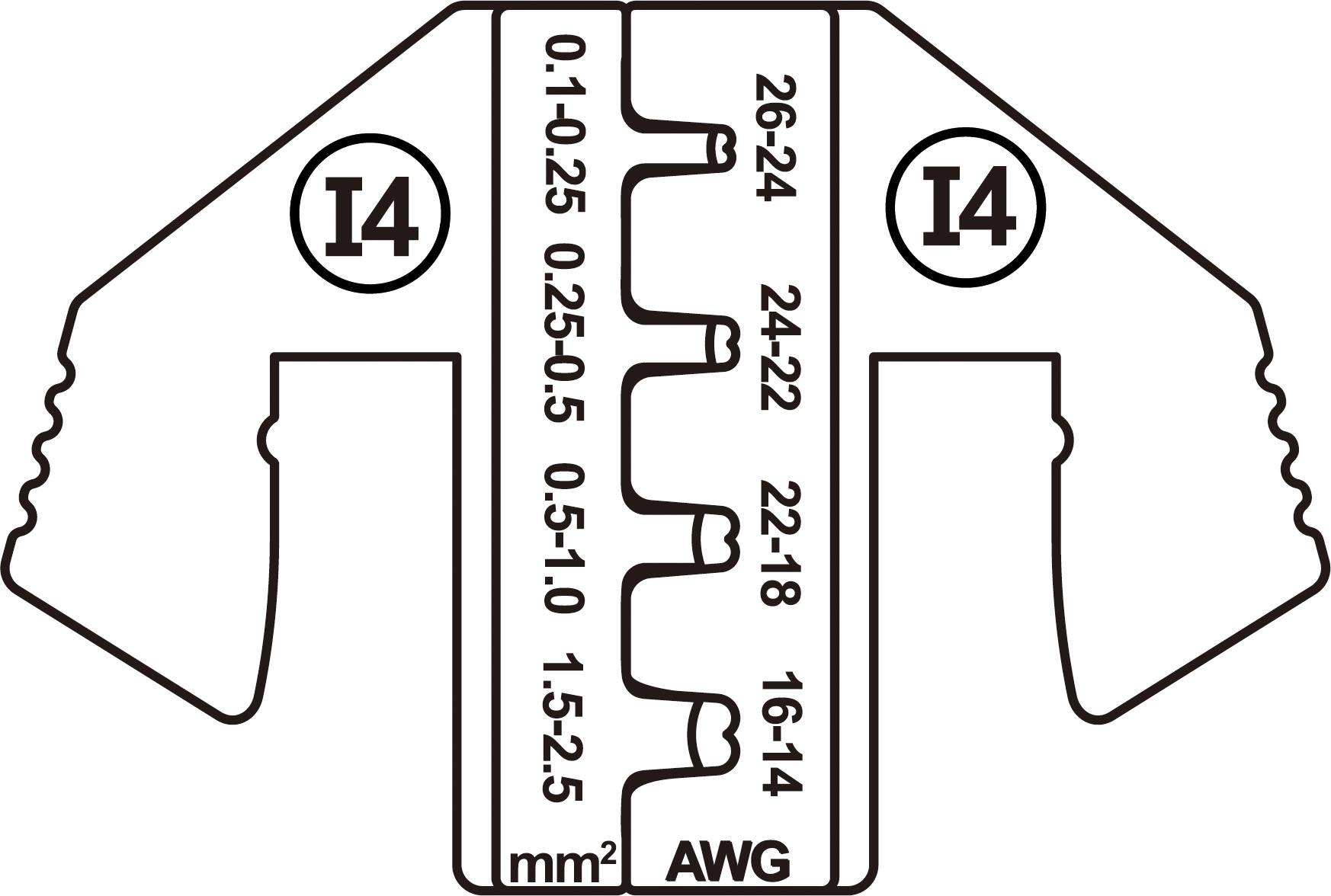 TOOLCRAFT PLE-0I4 Crimp-Einsätze Flachstecker Quetschbereich: 0.1 bis 2.5mm² Passend für Marke (Zangen): TOOLCRAFT PZ-500