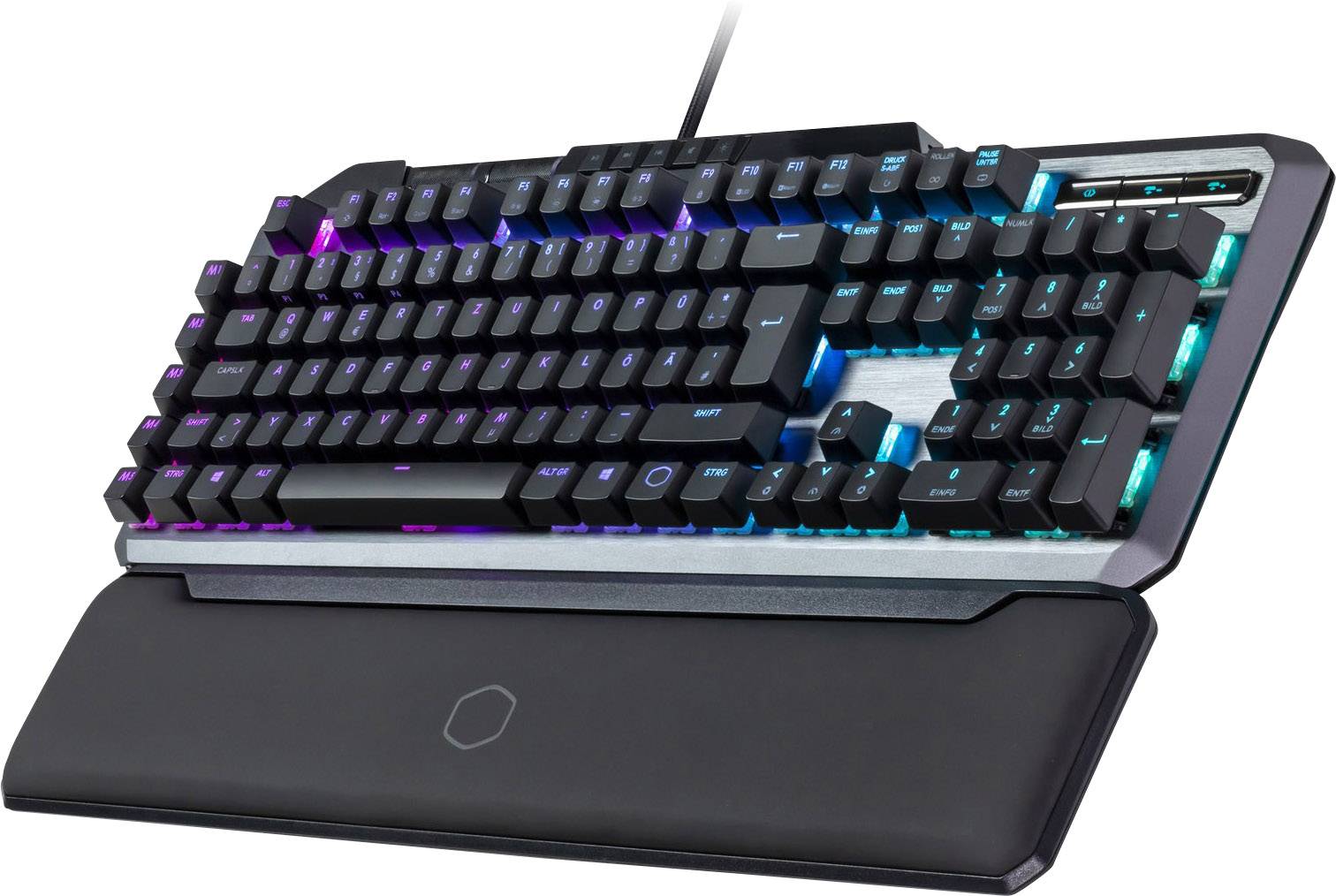 Cooler Master MK850 RGB USB Gaming-Tastatur Deutsch, QWERTZ, Windows® Silber Beleuchtet, Handballenauflage, Abnehmbares Kabel