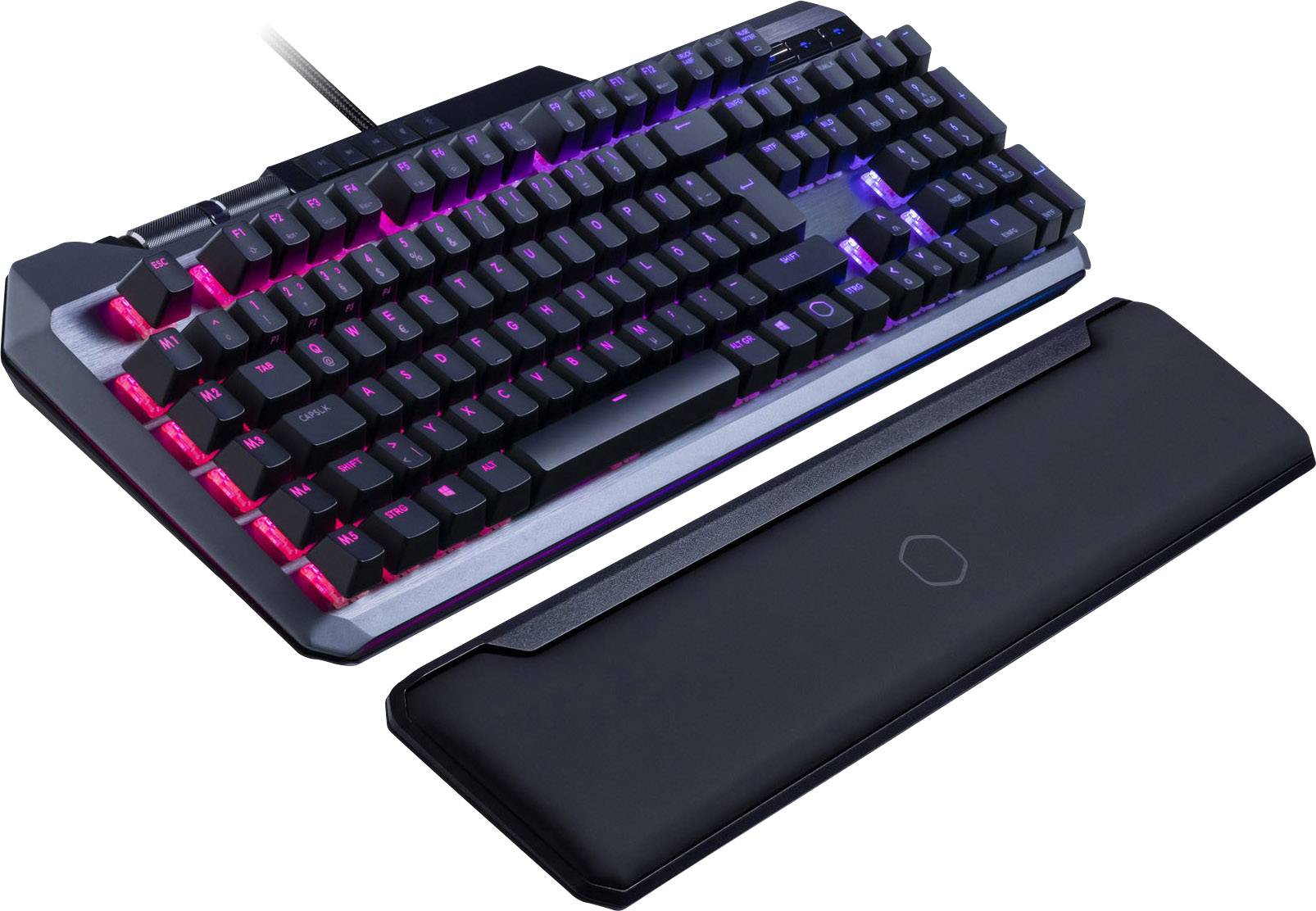 Cooler Master MK850 RGB USB Gaming-Tastatur Deutsch, QWERTZ, Windows® Silber Beleuchtet, Handballenauflage, Abnehmbares Kabel