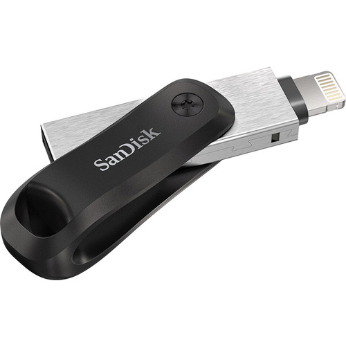 SanDisk iXpand™ Flash Drive Go USB-Zusatzspeicher Smartphone/Tablet Schwarz Silber 256GB USB 3.2 Gen 1 (USB 3.0) Apple Lightning