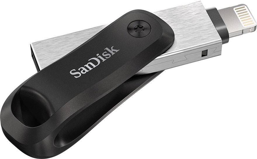 SanDisk iXpand™ Flash Drive Go USB-Zusatzspeicher Smartphone/Tablet Schwarz, Silber 256GB USB-A (USB 3.2 Gen 1), Apple Lightning