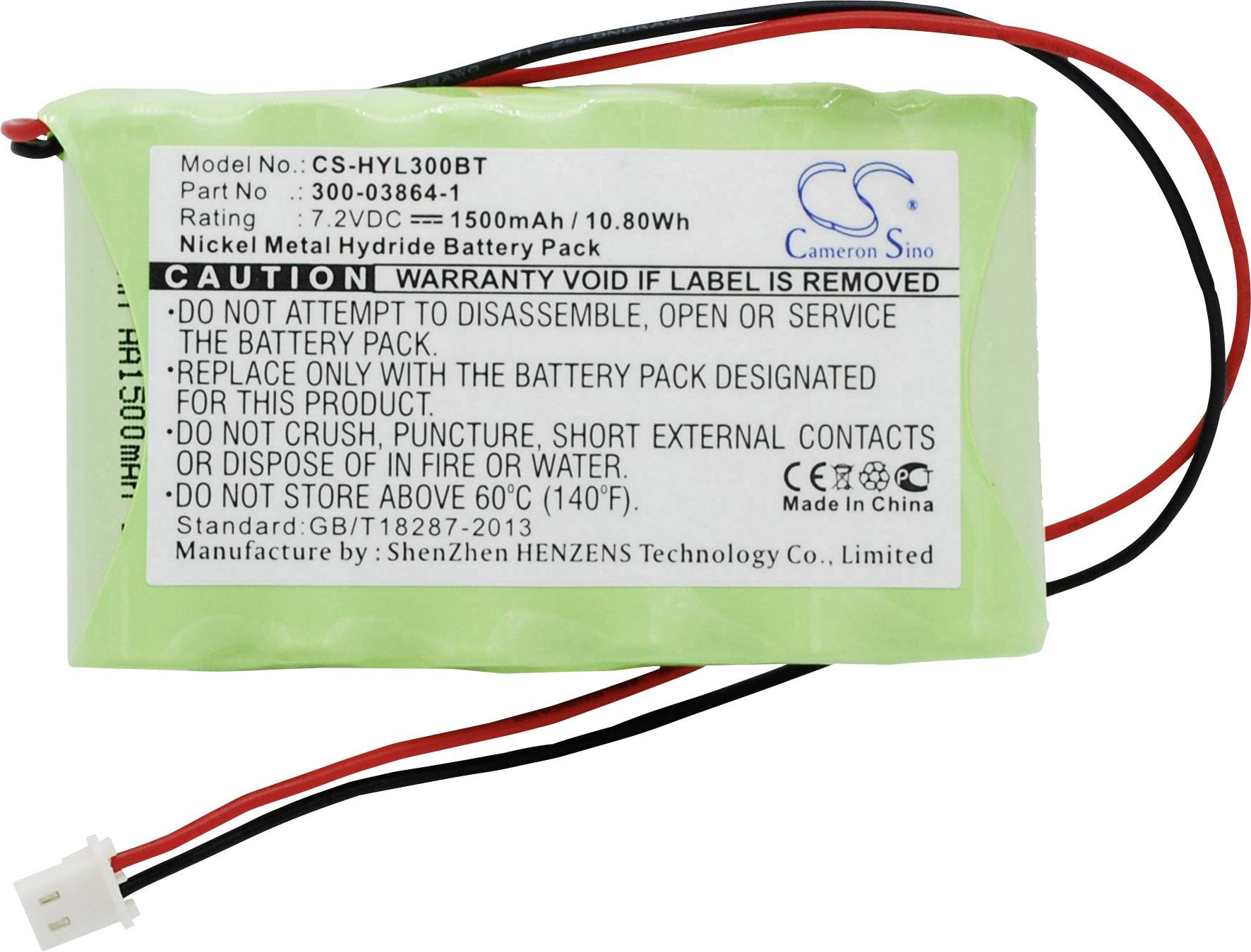 CS Cameron Sino Sicherheitstechnik-Akku ersetzt Original-Akku (Original) 103-301179, 103-303689, 300-03864-1, 300-06868