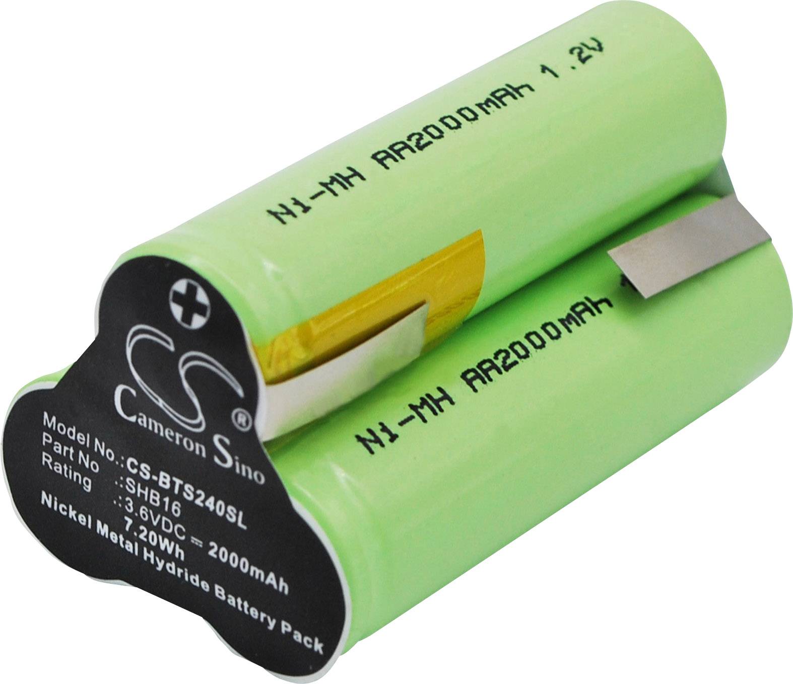 CS Cameron Sino Rasierer-Akku ersetzt Original-Akku (Original) SHB16 Babyliss, Remington, Scherna 3.6V 2000 mAh