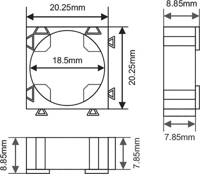 Litech Power BH01 Batteriehalter 1x 18650 (L x B x H) 20.25 x 20.25 x 8.85 mm