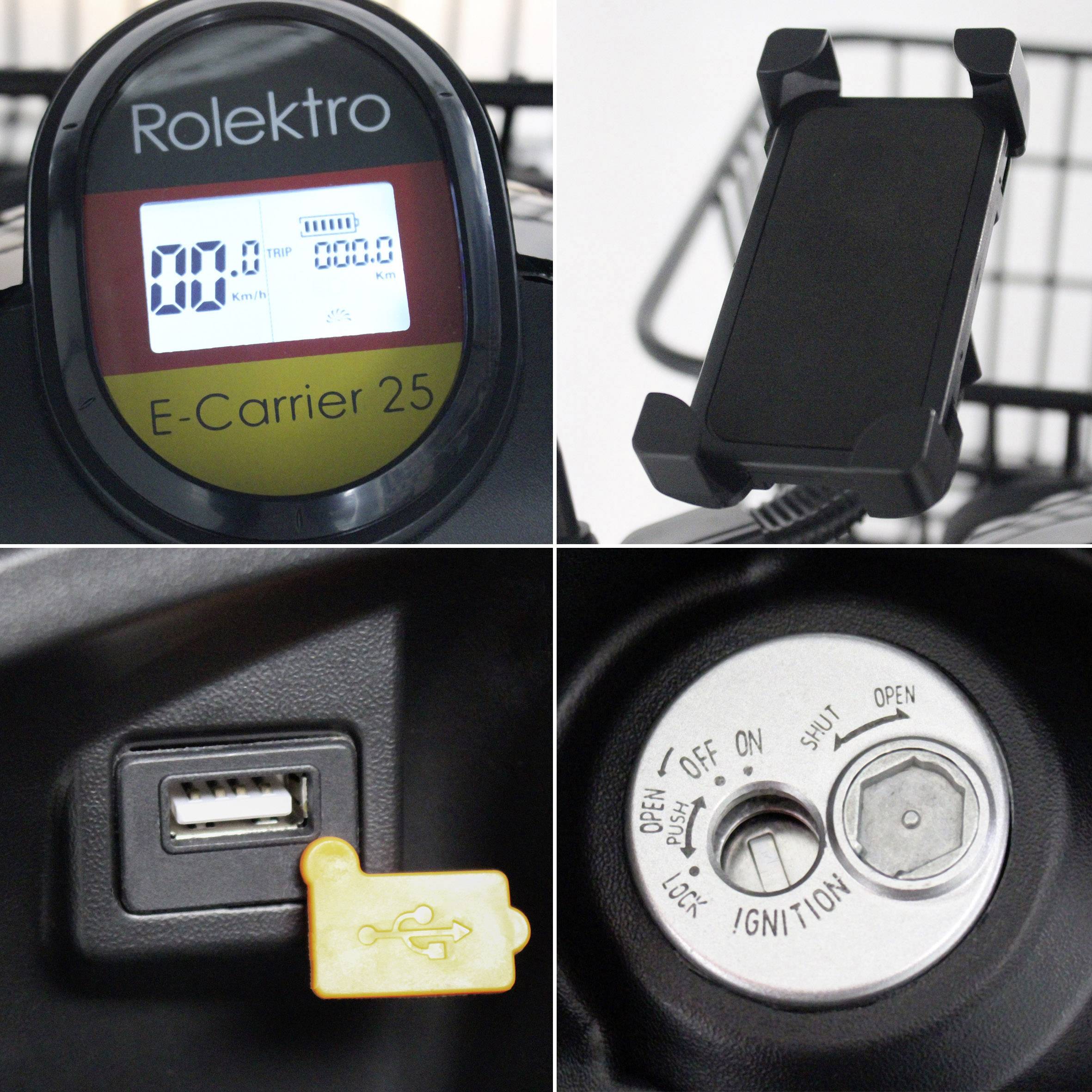 Rolektro E-Carrier 25 E-Trike Rot Blei-Gel 60V 32Ah