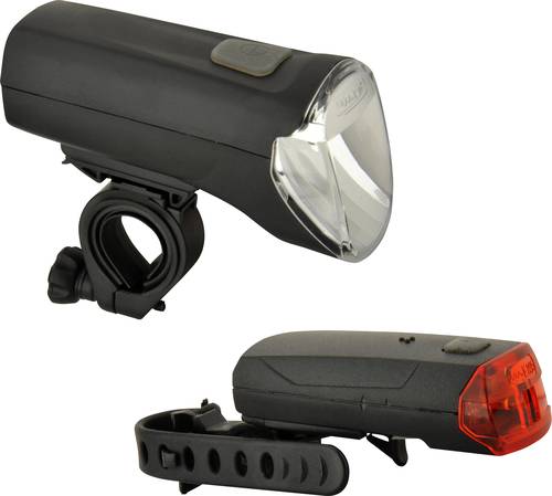 Fahrradbeleuchtung Set 85347 LED batteriebetrieben Schwarz
