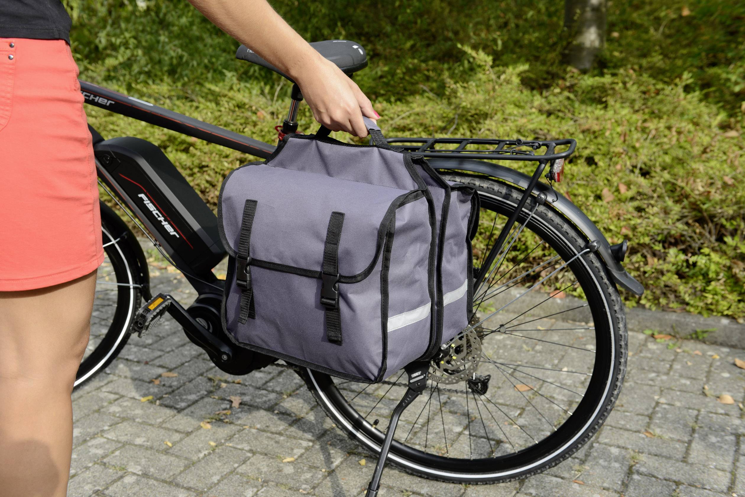 FISCHER FAHRRAD 50322 Gepäckträgertasche Grau