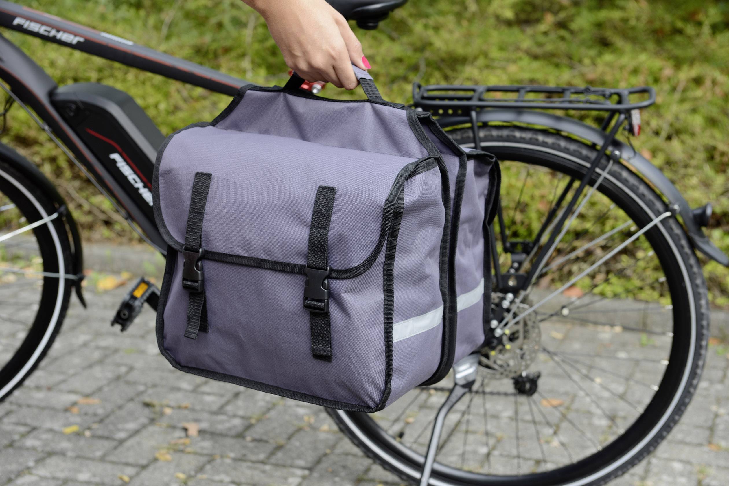 FISCHER FAHRRAD 50322 Gepäckträgertasche Grau