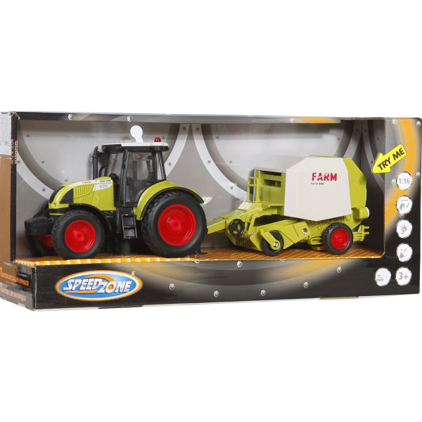 SZ Traktor m.Rundballenpresse Fertigmodell Landwirtschafts Modell