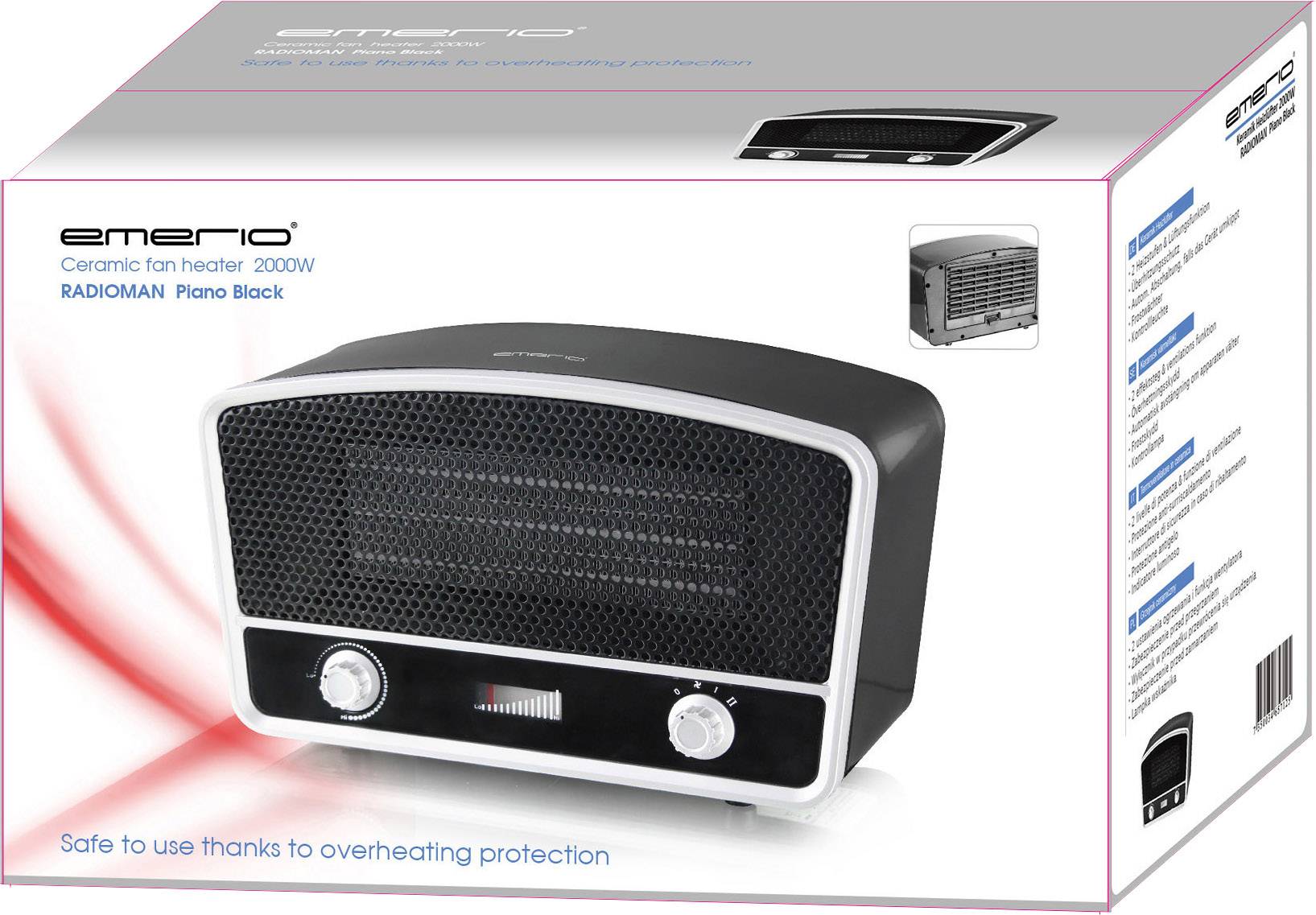 EMERIO FH-110676 Keramik-Heizlüfter  15 m² Schwarz