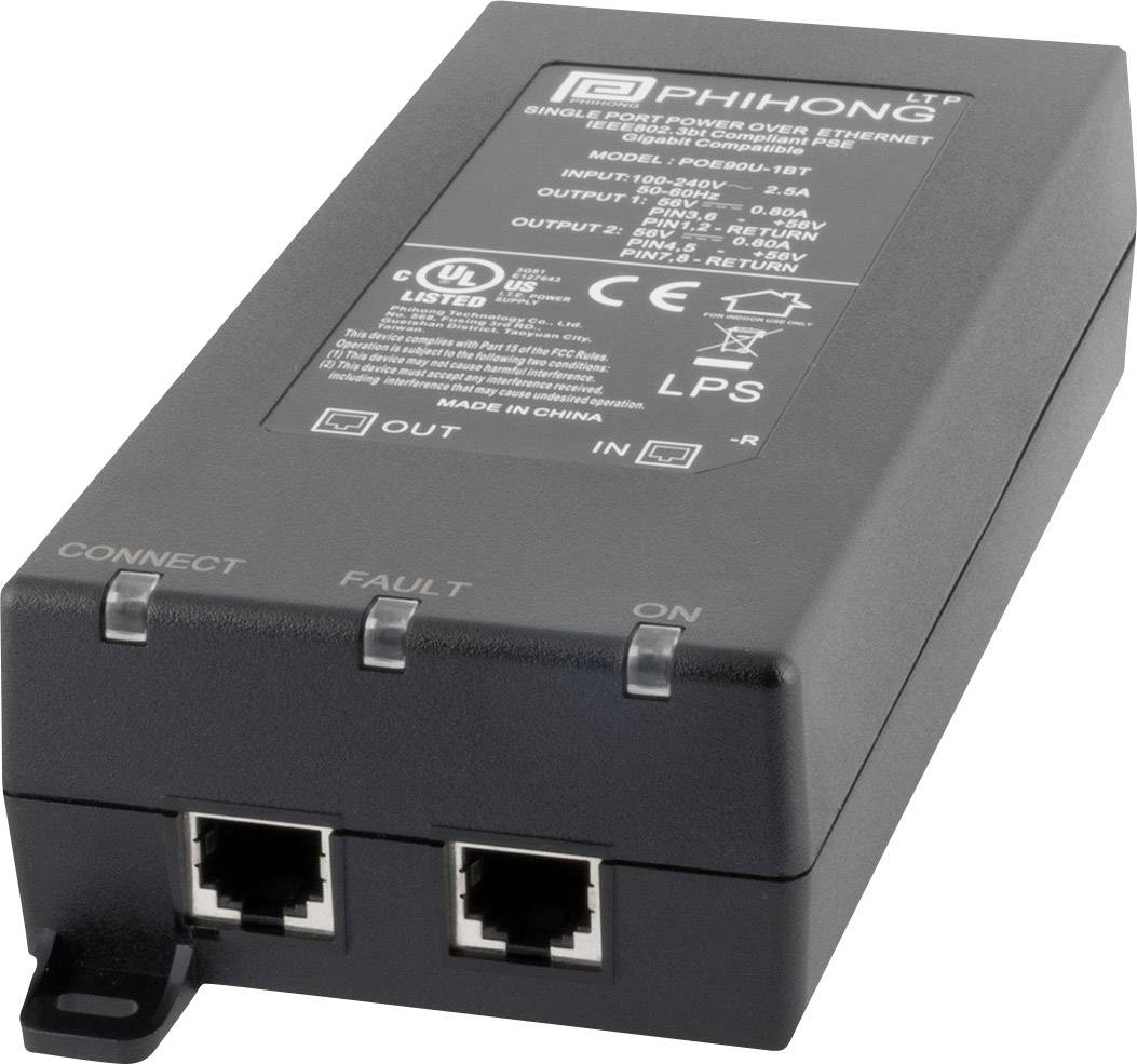 Phihong POE90U-1BT PoE Injektor IEEE 802.3bt