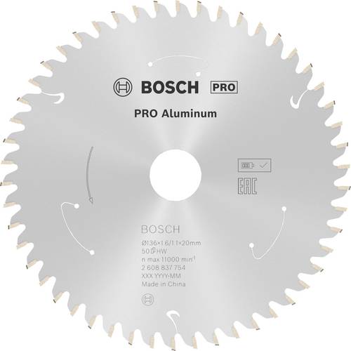 Bosch Accessories 2608837754 Kreissägeblatt 136 x 20 mm Zähneanzahl: 50 1 St.