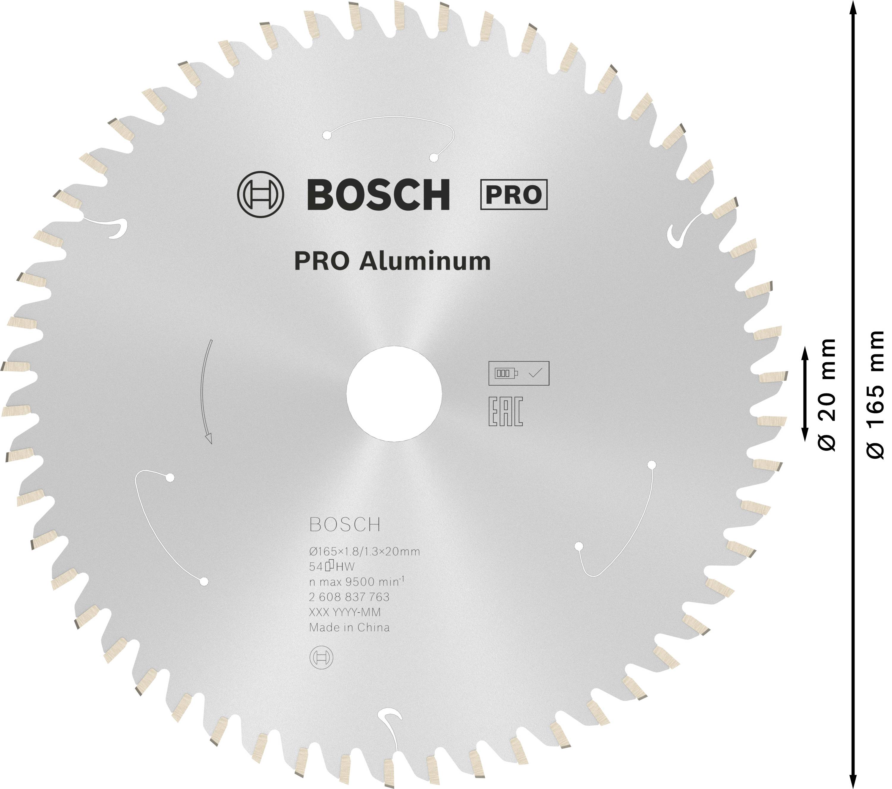 Bosch Accessories 2608837763 Kreissägeblatt 165 x 20 mm Zähneanzahl: 54 1 St.