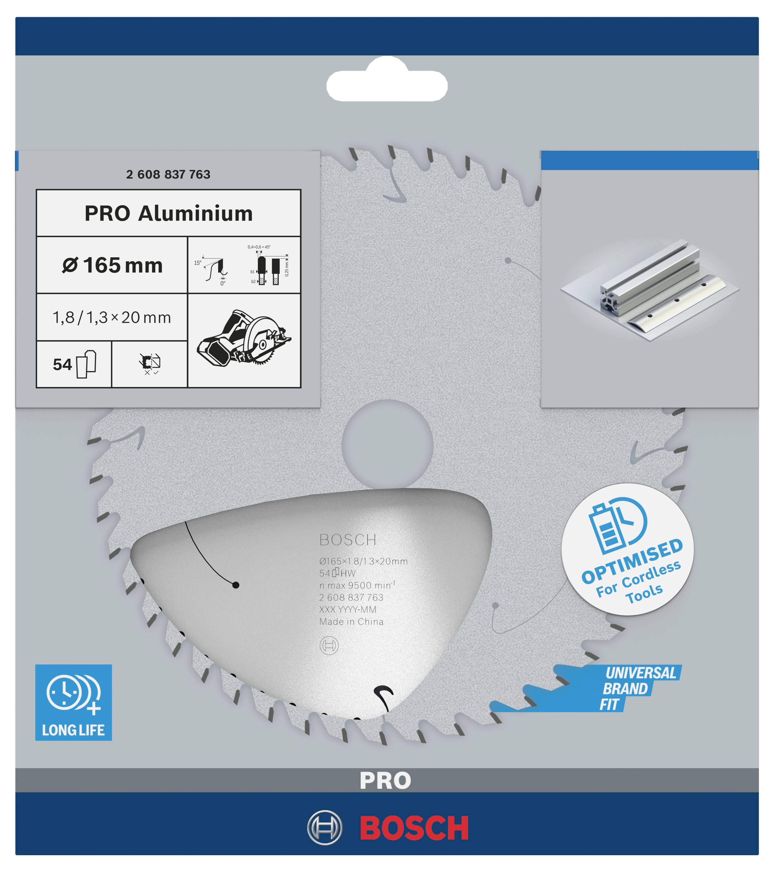 Bosch Accessories 2608837763 Kreissägeblatt 165 x 20 mm Zähneanzahl: 54 1 St.