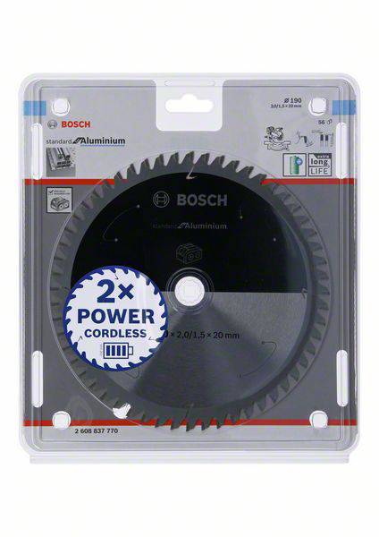 Bosch Sägeblatt, Cordless Power, Durchmesser 190 mm, für Aluminium.