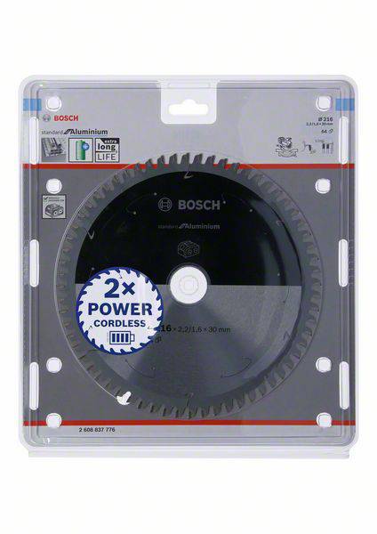 Bosch Accessories 2608837776 Kreissägeblatt 216 x 30 mm Zähneanzahl: 64 1 St.