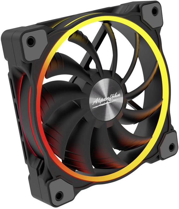 Alpenföhn Wing Boost 3 ARGB High Speed PWM PC-Gehäuse-Lüfter Schwarz (B x H x T) 120 x 120 x 25mm inkl. LED-Beleuchtung