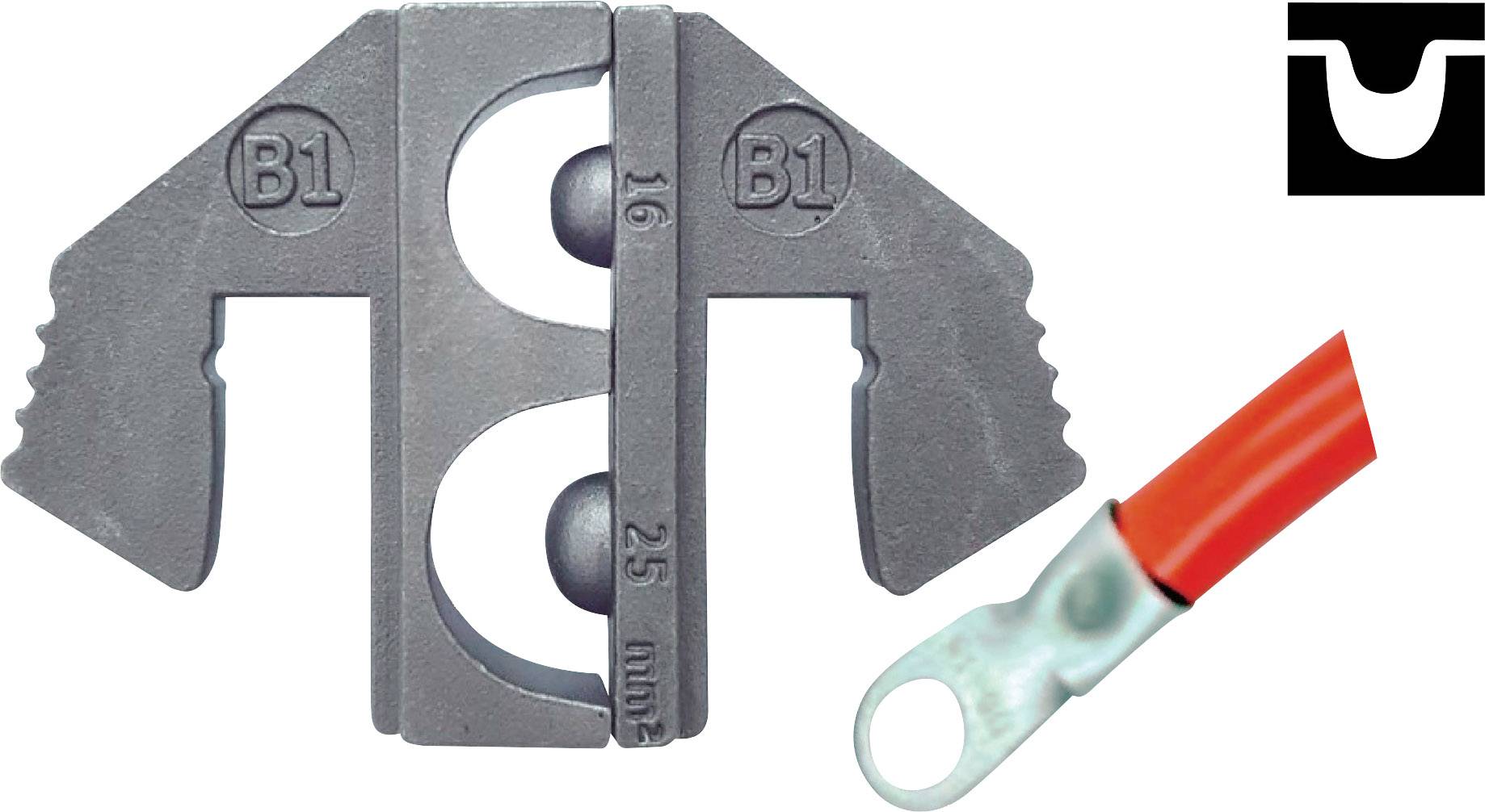 TOOLCRAFT PLE-0B1 Crimp-Einsätze Unisolierte Kabelschuhe Quetschbereich: 16 bis 25mm² Passend für Marke (Zangen): TOOLCRAFT PZ-500