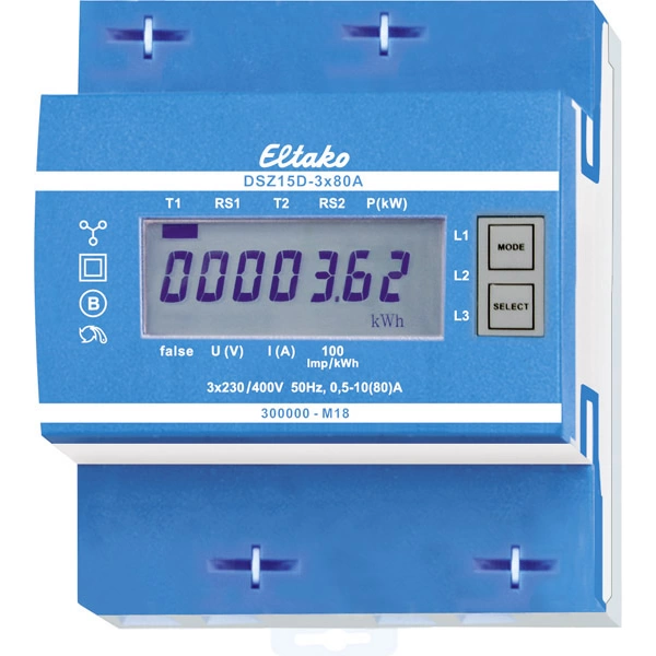 Eltako DSZ15D-3x80A MID 28380015 Drehstromzähler digital 80A MID-konform: Ja 1St. Eltako DSZ15D-3x80A MID 28380015 Drehstromzähler digital 80A MID-konform: Ja 1St.