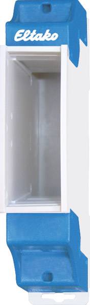 Ein blau-weißes Gehäuse mit der Aufschrift 'Eltako' oben. Es hat eine rechteckige, leere Vertiefung in der Mitte.