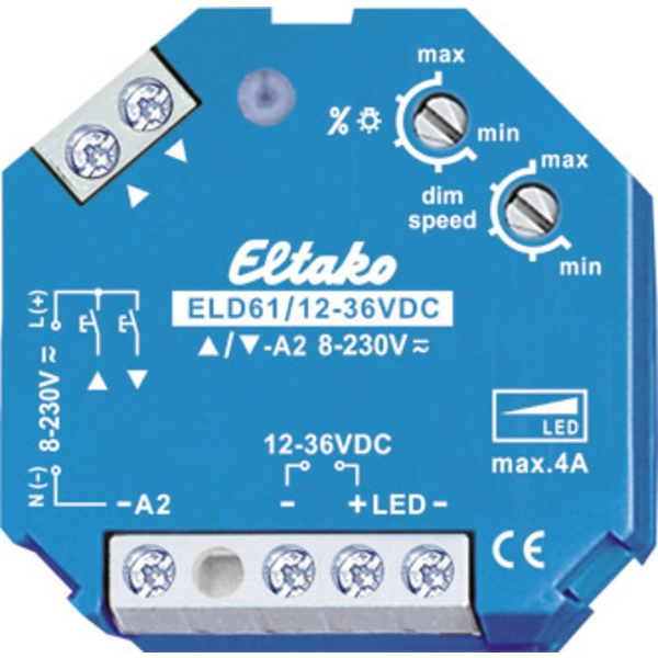 Eltako 61100865 Universal-Dimmer Geeignet für Leuchtmittel: LED-Lampe Blau Eltako 61100865 Universal-Dimmer Geeignet für Leuchtmittel: LED-Lampe Blau