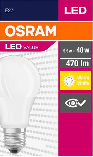 LED EEK A+ (A++ - E) E27 5.5W = 40W (Ø x L) 60mm x 112mm 1St.