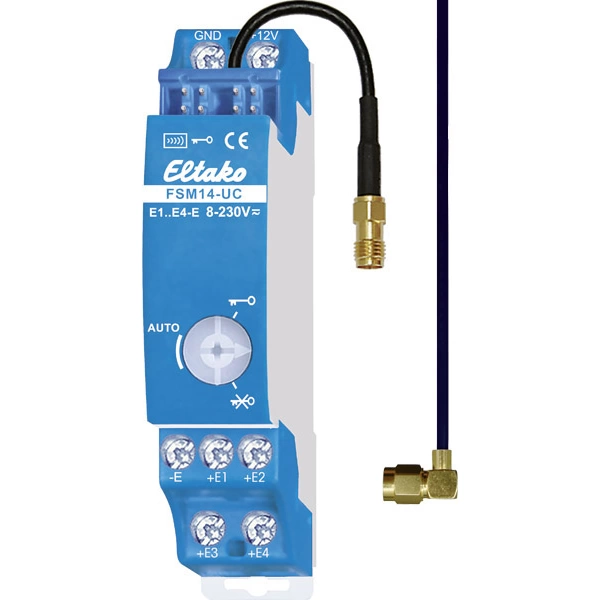 Eltako FSM14-UC Funk Sender 4-Kanal Hutschiene Reichweite max. (im Freifeld) 30m Eltako FSM14-UC Funk Sender 4-Kanal Hutschiene Reichweite max. (im Freifeld) 30m