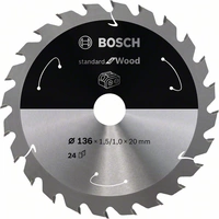 Bosch Accessories 2608837668 Hartmetall Kreissägeblatt 136 x 20mm Zähneanzahl: 24 1St. Bosch Accessories 2608837668 Hartmetall Kreissägeblatt 136 x 20mm Zähneanzahl: 24 1St.