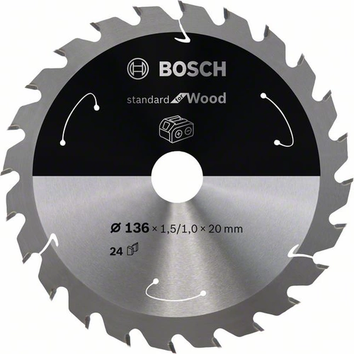 Bosch Accessories 2608837668 Hartmetall Kreissägeblatt 136 x 20mm Zähneanzahl: 24 1St. Bosch Accessories 2608837668 Hartmetall Kreissägeblatt 136 x 20mm Zähneanzahl: 24 1St.