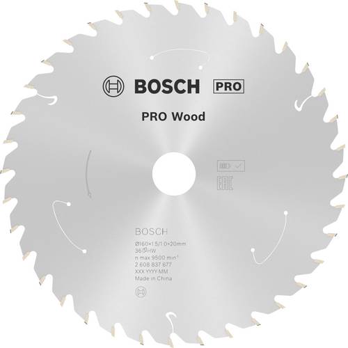 Bosch Accessories 2608837677 Hartmetall Kreissägeblatt 160 x 20 mm Zähneanzahl: 36 1 St.