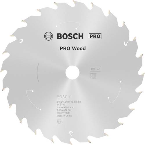 Bosch Accessories 2608837681 Hartmetall Kreissägeblatt 165 x 15.875 mm Zähneanzahl: 24 1 St.