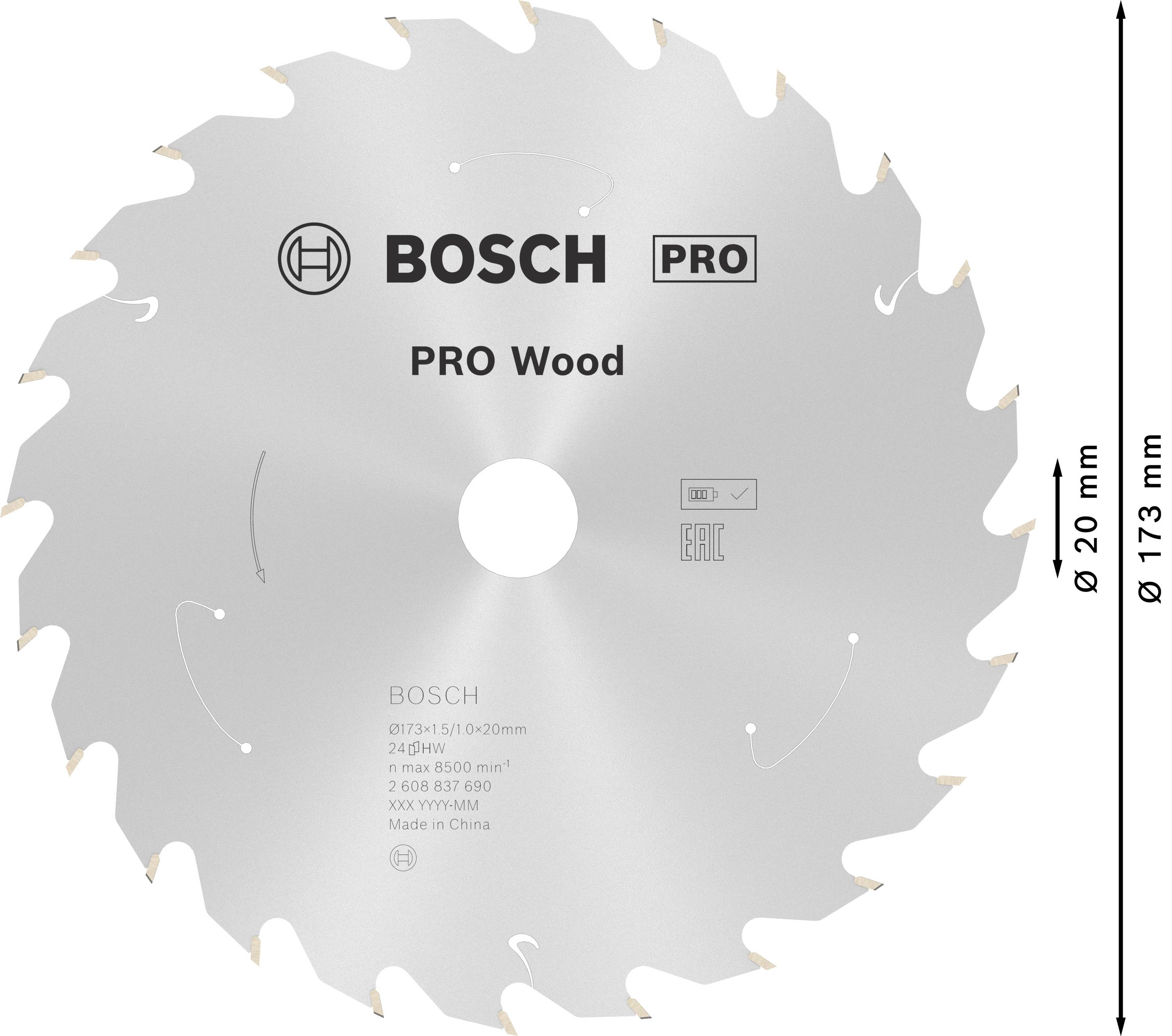 Bosch Accessories 2608837690 Kreissägeblatt Zähneanzahl: 24 1St.