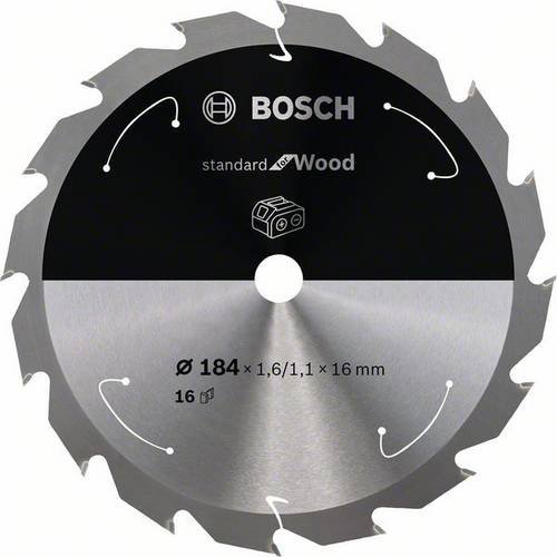 Bosch Accessories 2608837697 Hartmetall Kreissägeblatt 184 x 16 mm Zähneanzahl: 16 1 St.